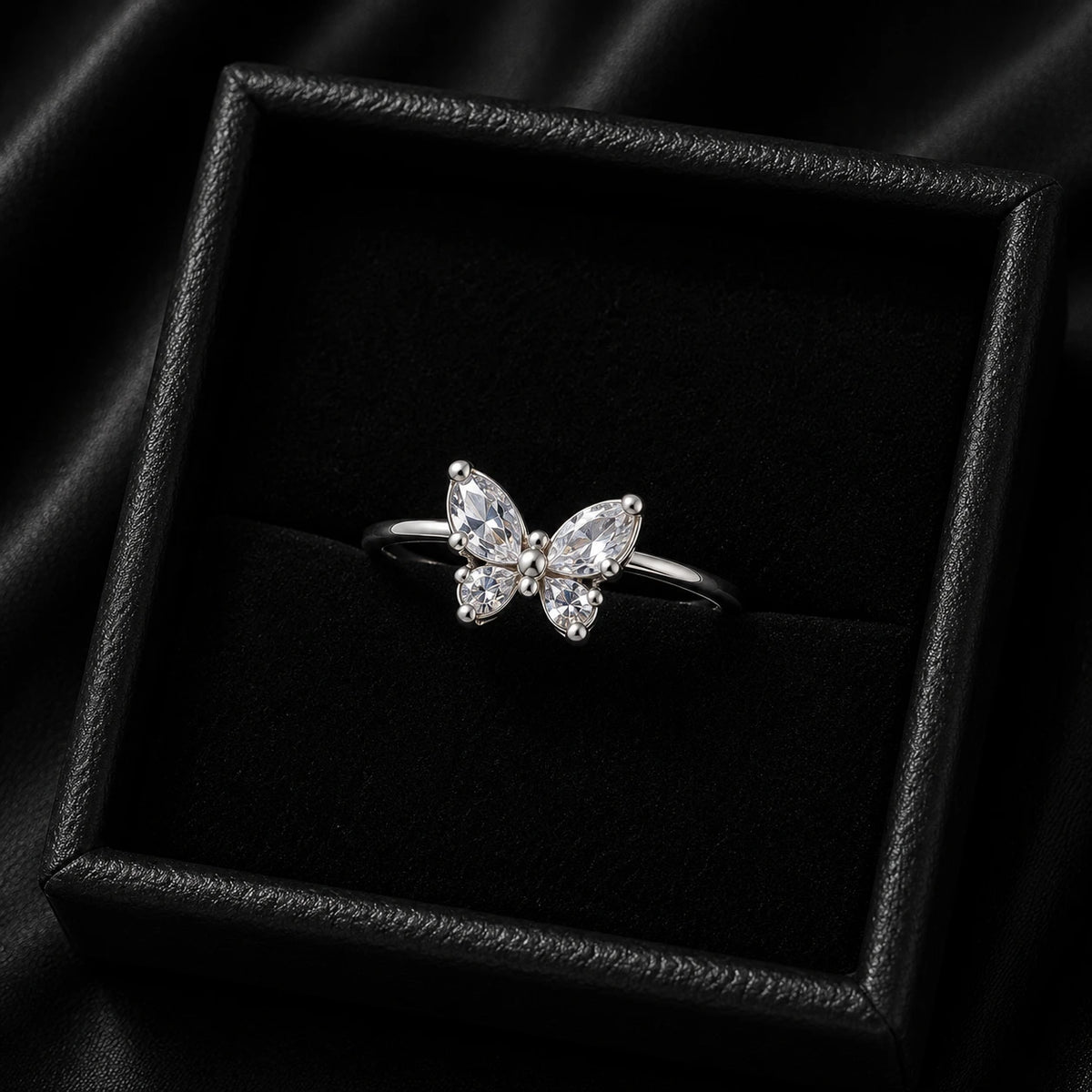 Butterfly Grace Crystal Ring